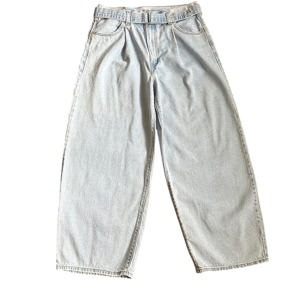 Levis Baggy Jeans Living Legend Light Wash Belted High Rise Wide Leg 30 - Picture 5 of 15